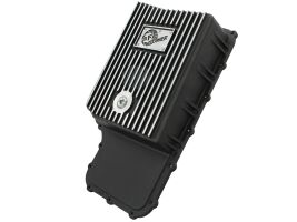 Transmission Pan; Black w/Machined Fins