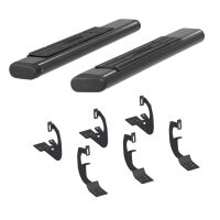 6\" x 53\" Black Aluminum Oval Side Bars, Select Toyota Tacoma