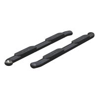 4\" Black Steel Oval Side Bars, Select Silverado, Sierra 1500, 2500, 3500 Crew