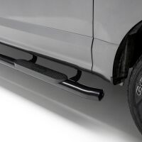 4\" Black Steel Oval Side Bars, Select Silverado, Sierra 1500 Extended Cab