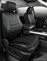 SL60 Series - Leatherlite Simulated Leather Custom Fit Front Seat Cover- Black