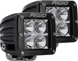 RIGID D-Series PRO LED Light, Flood Optic, Amber, Surface Mount, Pair