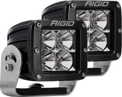 RIGID D-Series PRO LED Light, Flood Optic, Heavy Duty, Black Housing, Pair