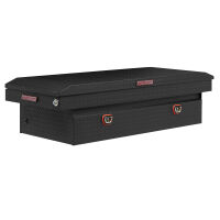 SADDLE BOX, ALUMINUM, FULL EXTRA WIDE, TEXTURED MATTE BLACK, 14.4 CU FT
