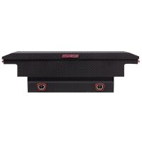 SADDLE BOX, ALUMINUM, COMPACT LOW PROFILE, TEXTURED MATTE BLACK, 7.7 CU FT